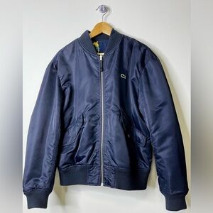 Lacoste Reversible Bomber Varsity Jacket - Medium - Navy Blue